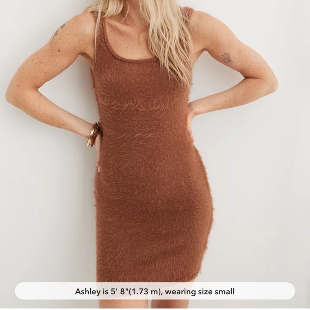 NWT Brown fuzzy dress